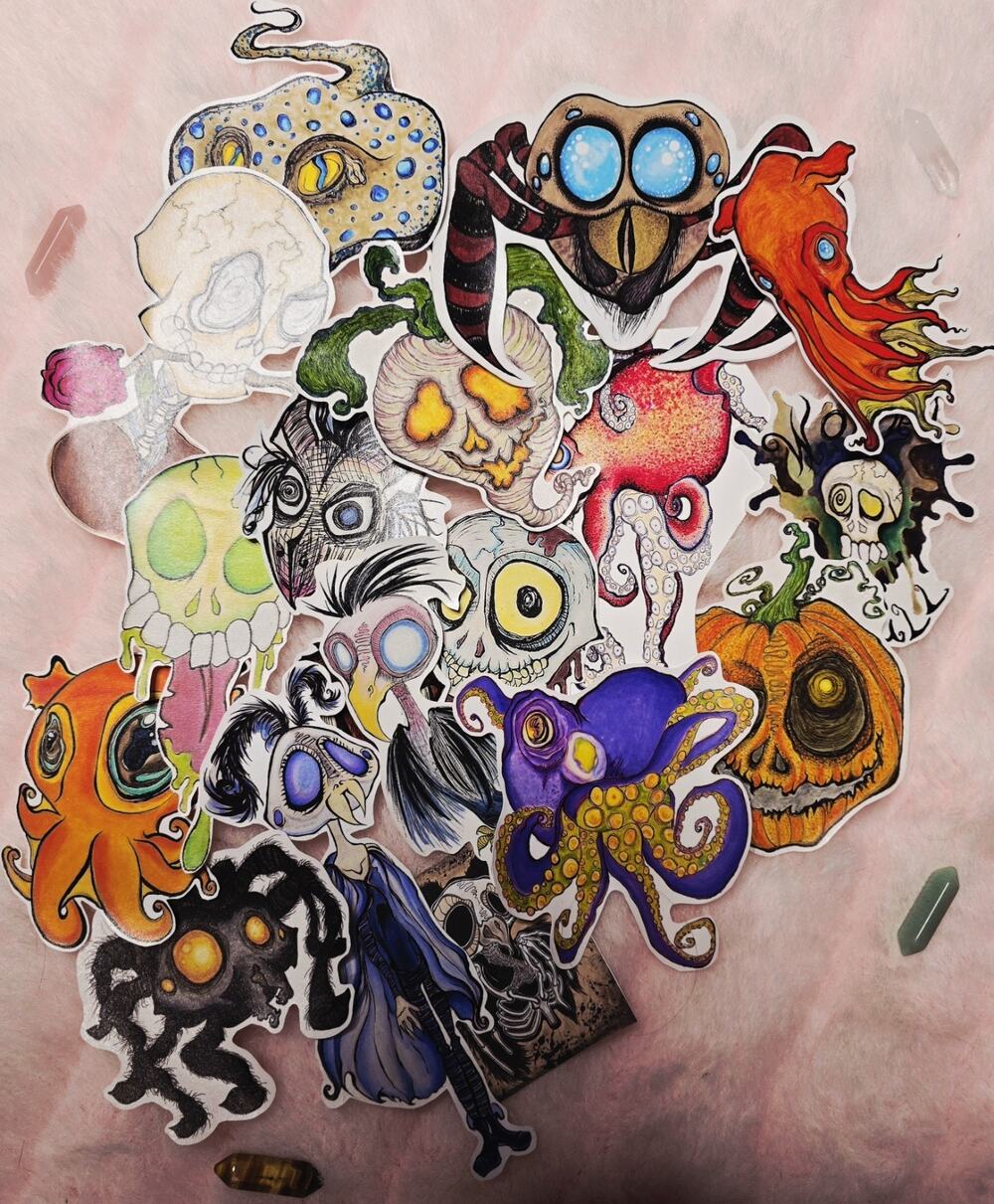Original Gothic Die-Cut Vinyl Sticker Pack, Pack Of 16, Free ATC Included